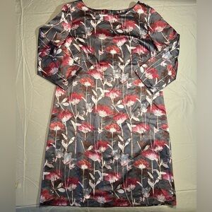 Brooks Brothers Floral Sheath Knee Length Dress Women’s Size 12 In Pink & Gray